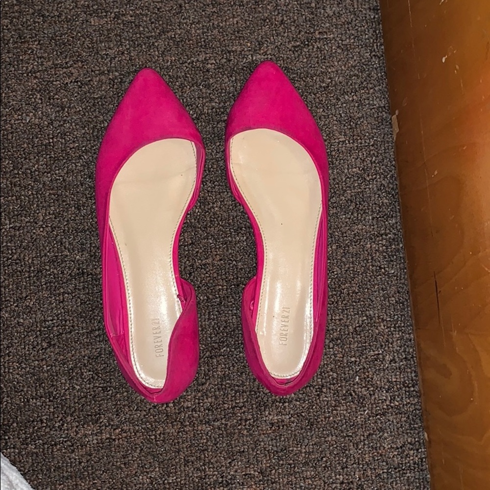 Hot Pink FOREVER 21 Flats! (WORN ONCE)